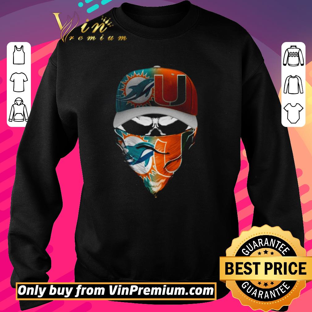 Premium Skull Miami Dolphins and Miami Hurricanes shirt