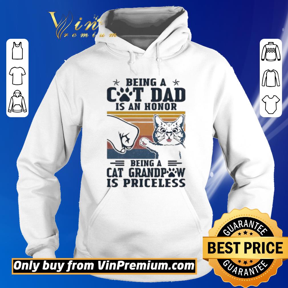 Official Being a paw cat dad is an honor being a cat grandpaw is priceless father’s day vintage retro shirt