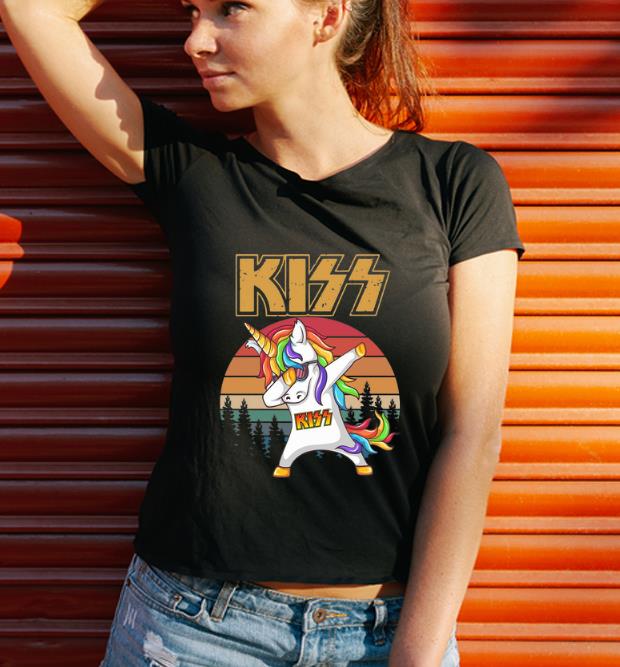 Official Vintage Unicorn Dabbing Kiss Band shirt 3