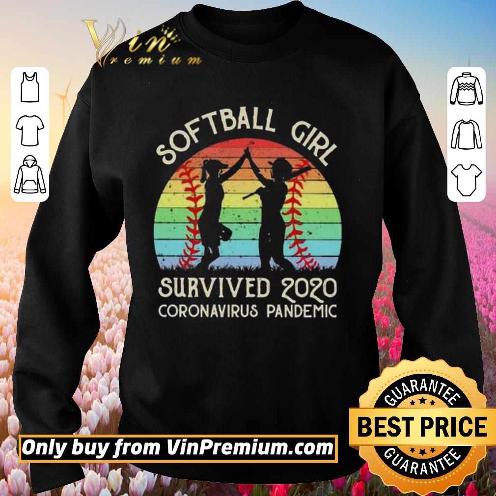 Premium Softball girl survived 2020 coronavirus pandemic vintage shirt 3