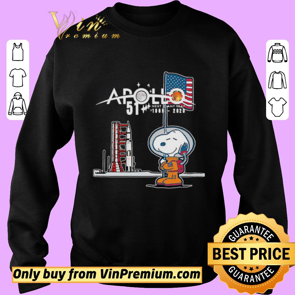 Funny Snoopy apollo 51 next giant leap 1969 2020 american flag independence day shirt