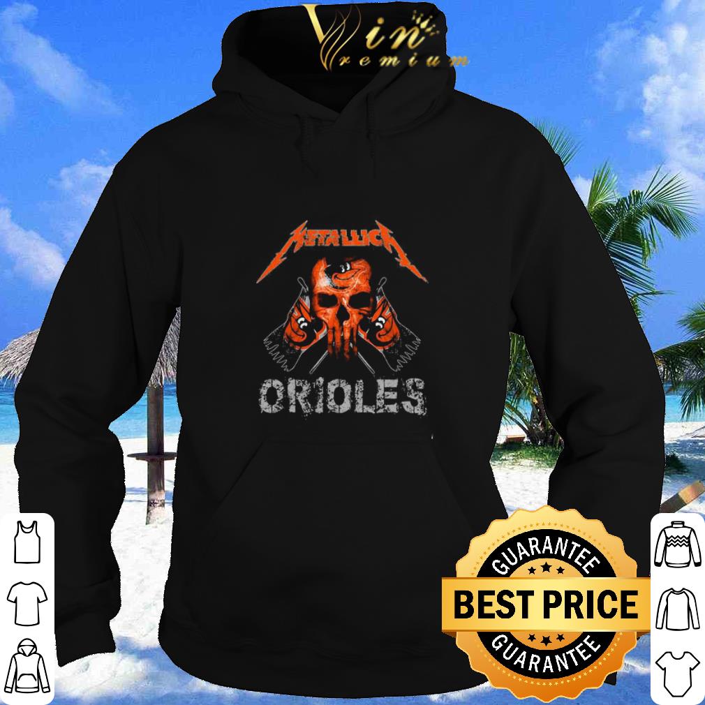 Top Skull mashup Metallica and Baltimore Orioles Flag shirt