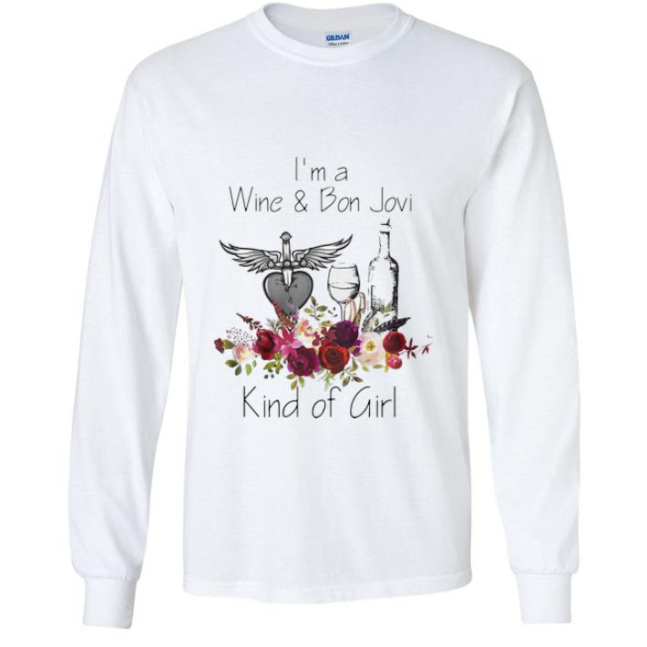 Official I’m Wine And Bon Jovi Kind Of Girl Floral shirt