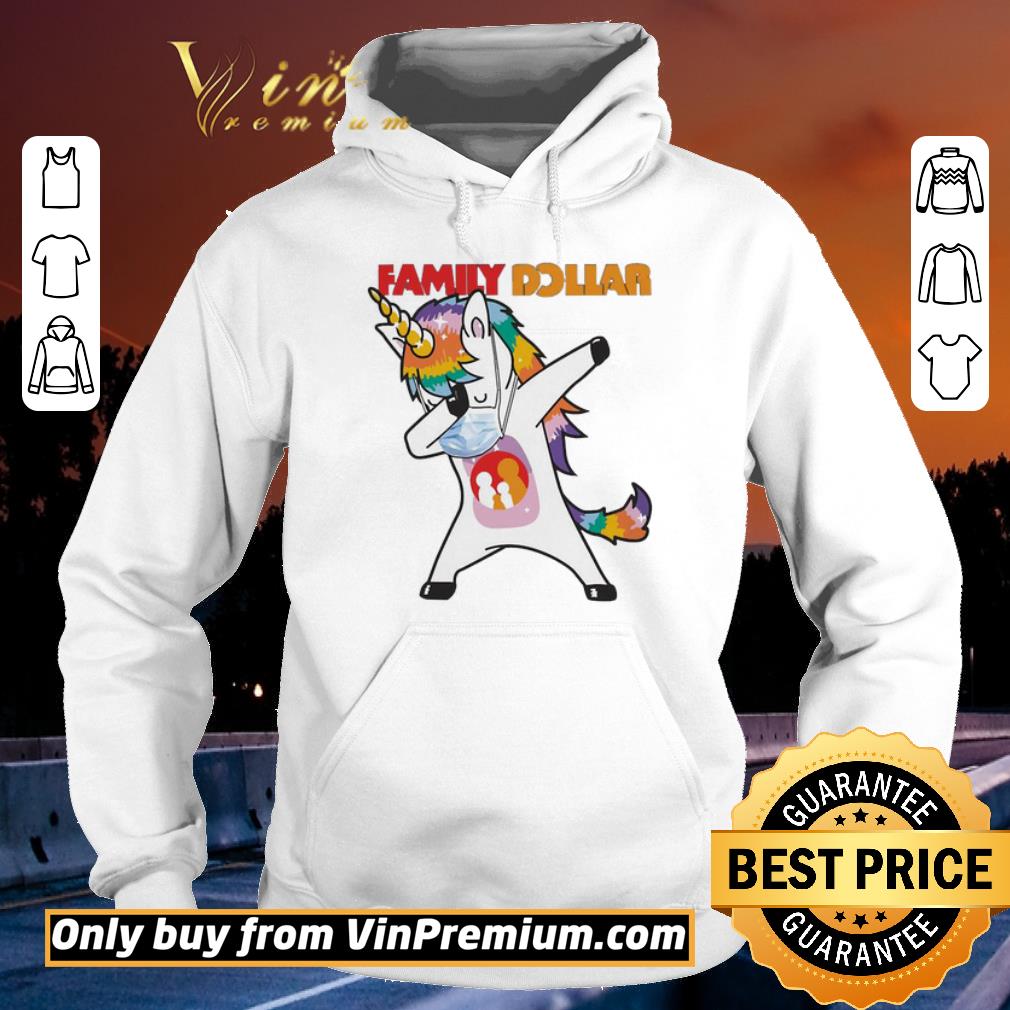Premium Dabbing Unicorn mask Family Dollar logo Coronavirus shirt