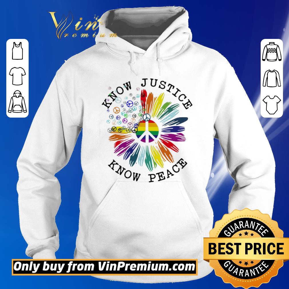Official Lgbt flower know justice know peace shirt