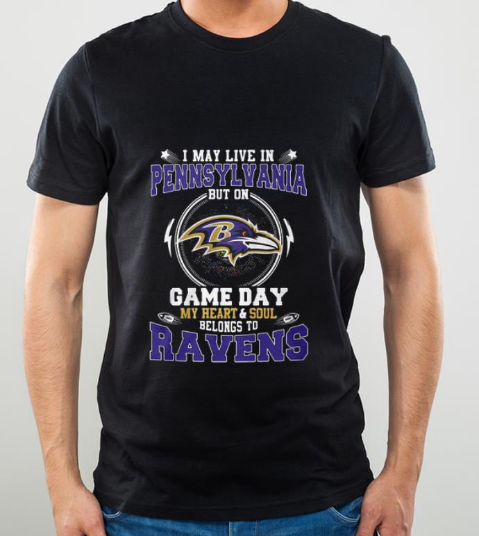 Premium I May Live In Pennsylvania Game Day Me Heart Belong To Ravens shirt