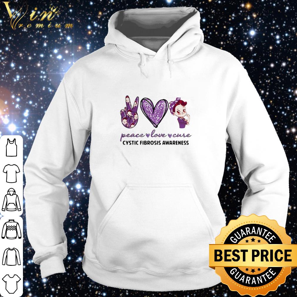 Cool Peace Love Cystic Fibrosis Cancer Awareness Strong Nurse shirt