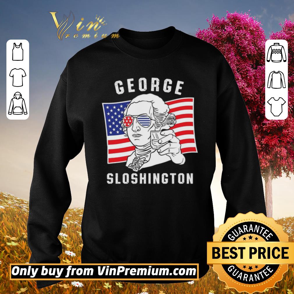 Funny George Sloshington Drinking Happy 4th Of July American Flag shirt