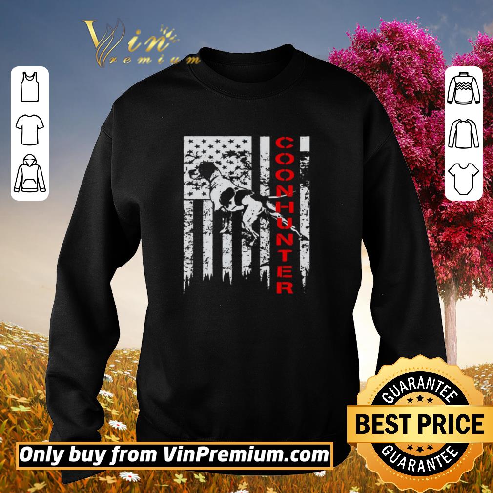 Premium Distressed USA Flag For Coon Hunters shirt