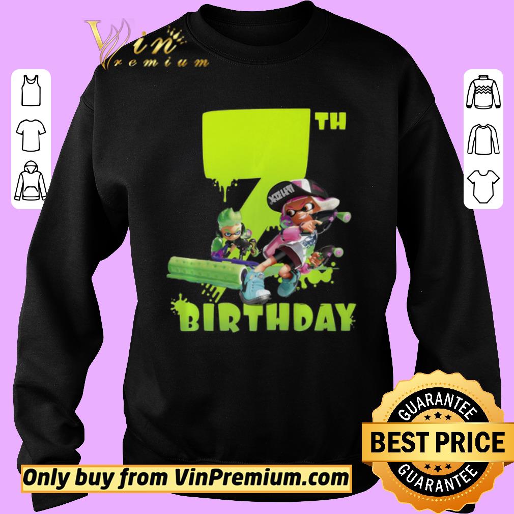 Premium Splatoon Inkling 7Th Birthday Green Splatter Portrait shirt
