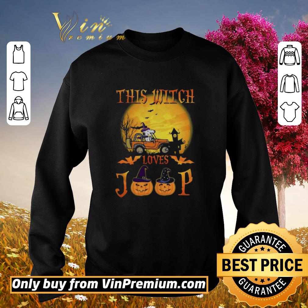 Funny Snoopy this witch loves jeep Halloween shirt