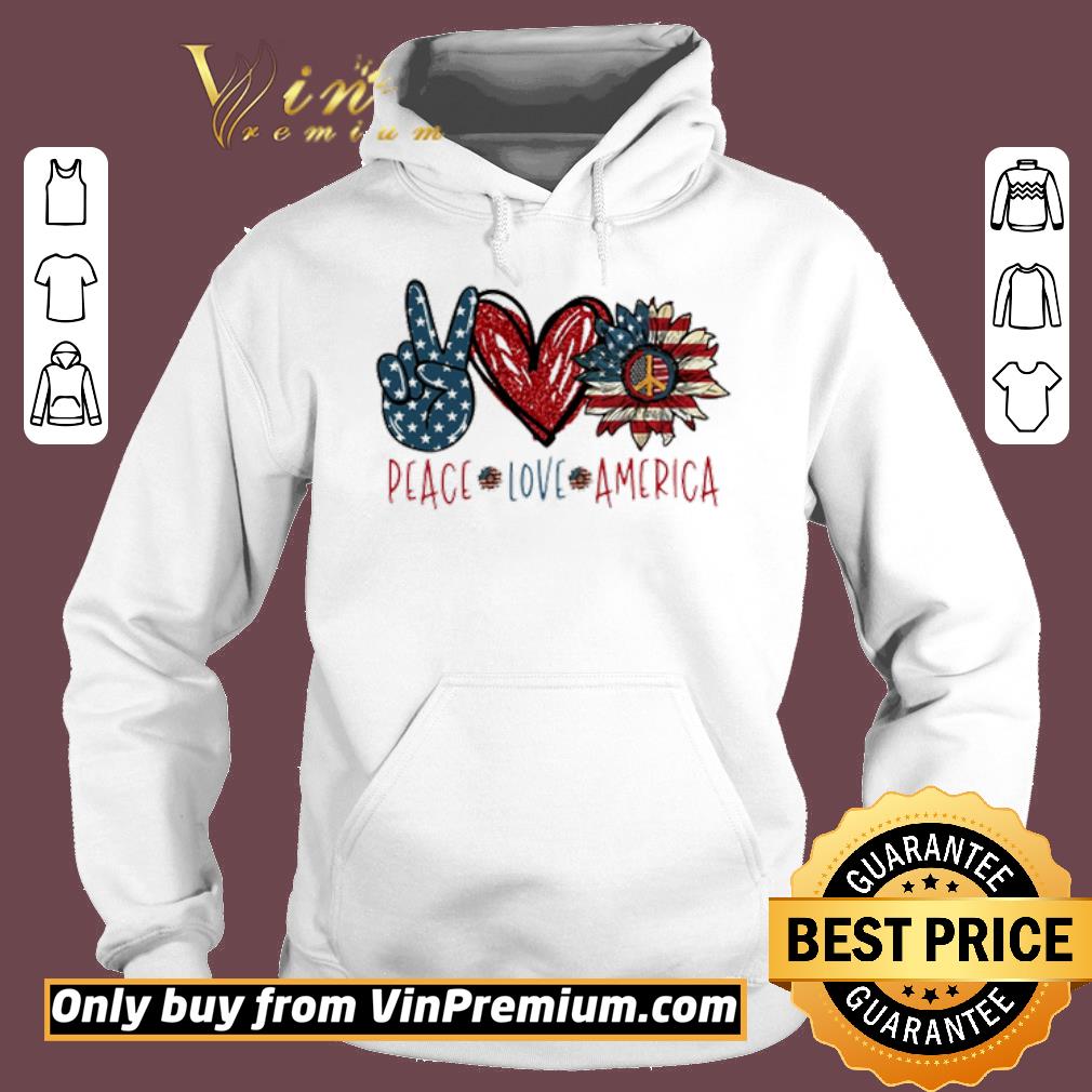 Premium Peace love America Hippie Sunflower 4th of July shirt