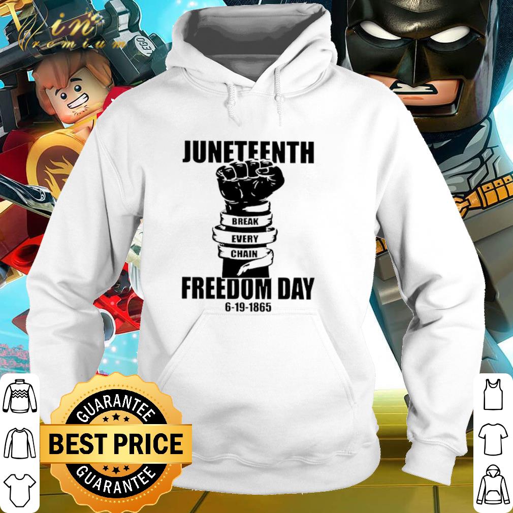 Top Juneteenth Freedom Day 6 19 1865 Break every chain Black hands shirt