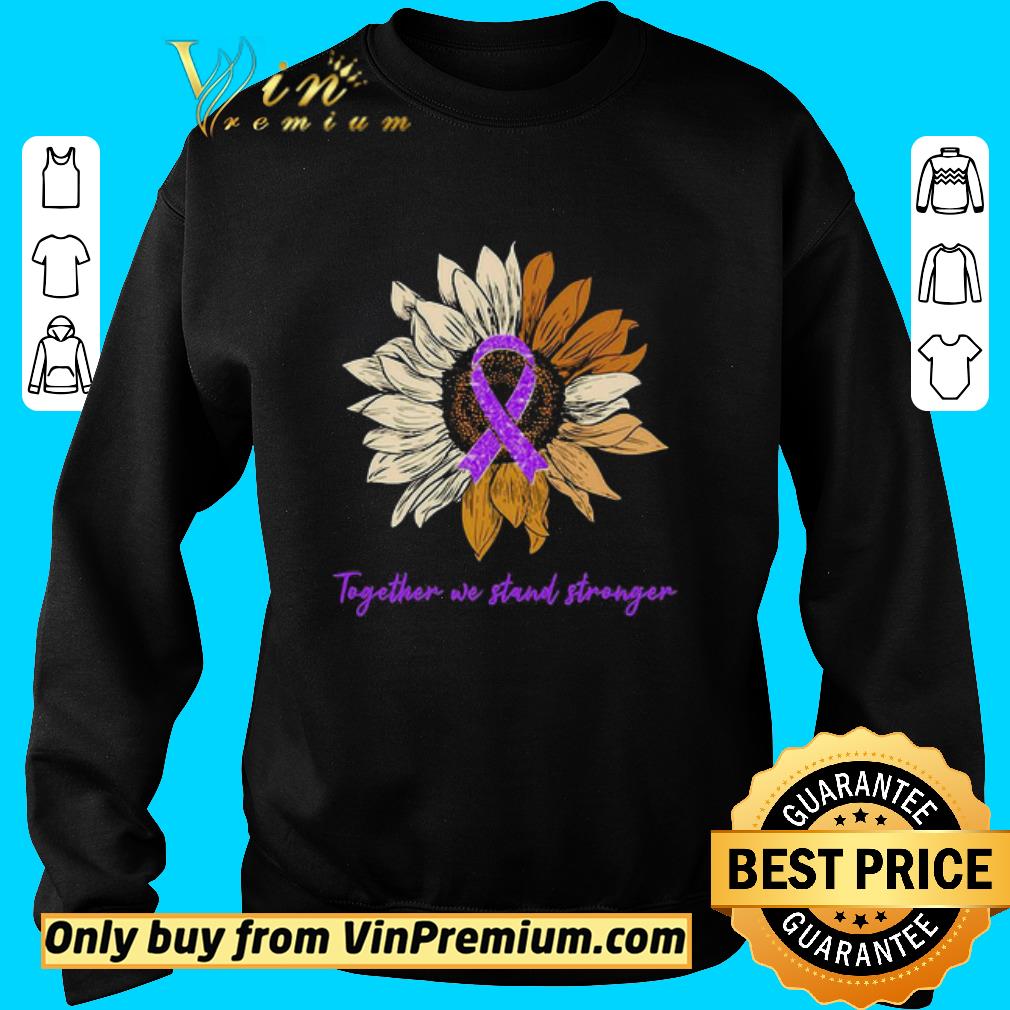 Funny Sunflower together we stand stronger cancer awareness black lives matter shirt