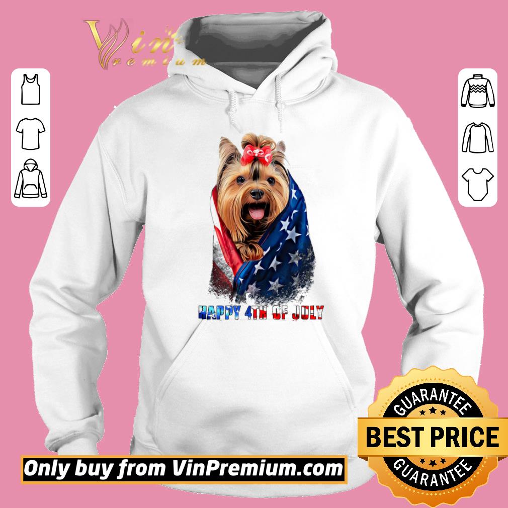 Pretty Yorkshire Terriers Cape American Flag Happy 4th Of July shirt