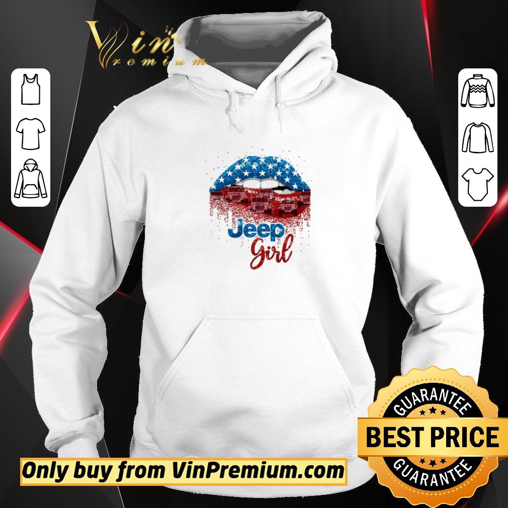 Hot Lips Jeep Girl American Flag Happy 4th Of July shirt