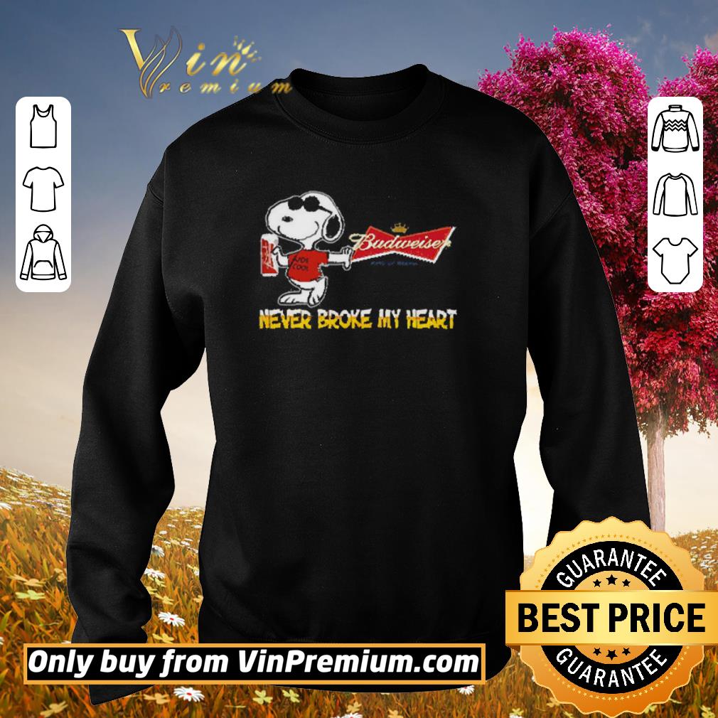 Hot Snoopy Budweiser never broke my heart shirt