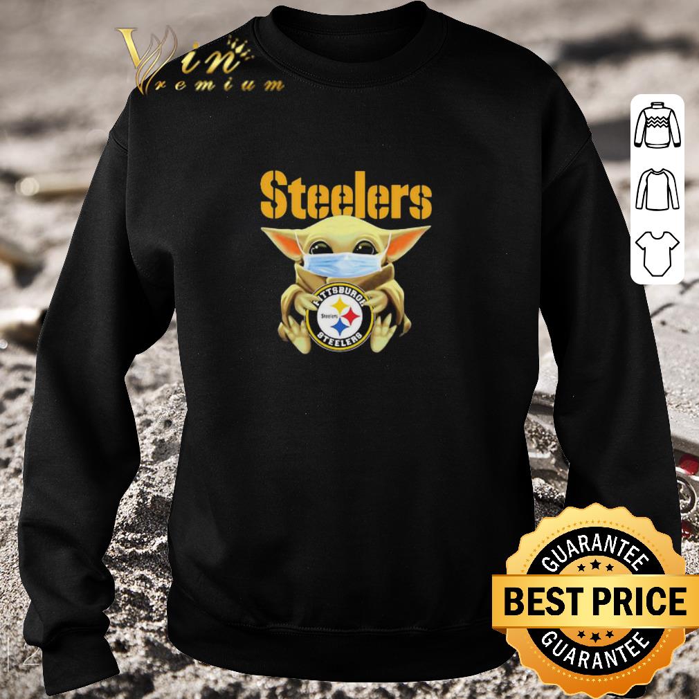 Funny Star Wars Baby Yoda Hug Pittsburgh Steelers Logo Coronavirus shirt
