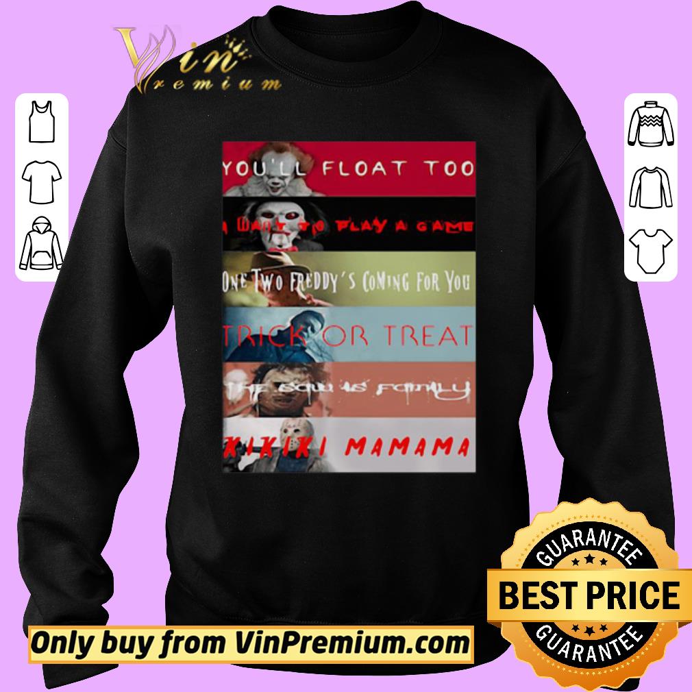 Official Halloween horror characters youll float too i want to play a game one two freddys coming for you shirt