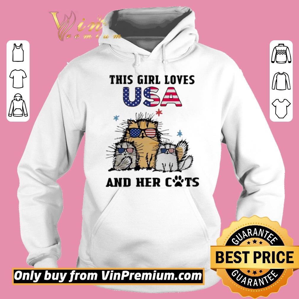Official Independence day this girl loves USA and her cats paw shirt