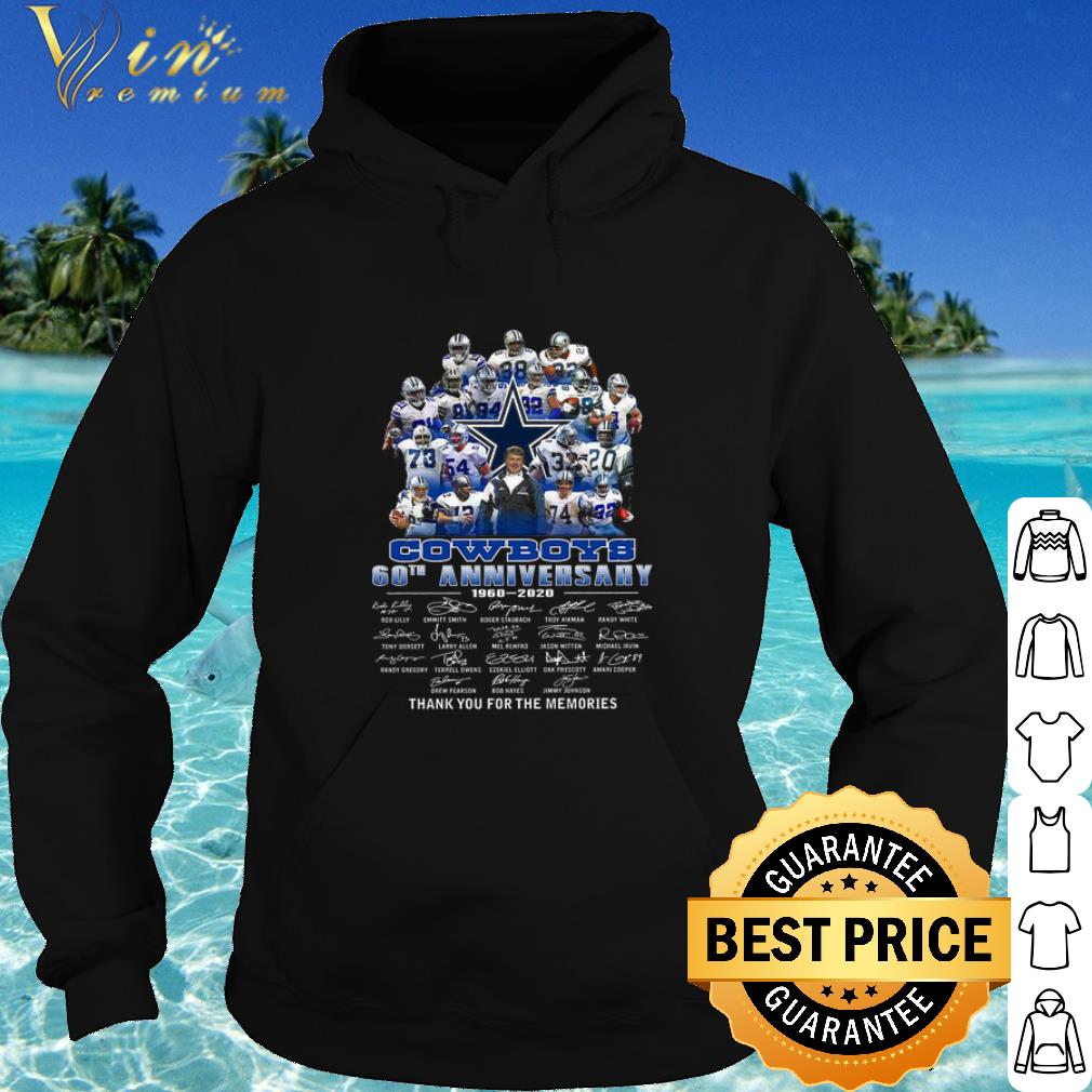 Official Cowboys 6oth Anniversary 1960 2020 Signature Thank You For The Memories shirt