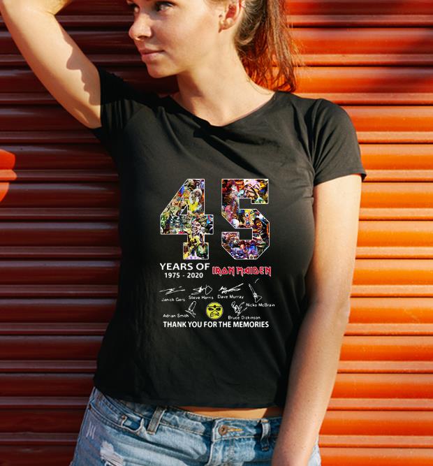Original 45 Years Of Iron Maiden Signatures Thank You The Memories shirt 2 Original 45 Years Of Iron Maiden Signatures Thank You The Memories shirt 3