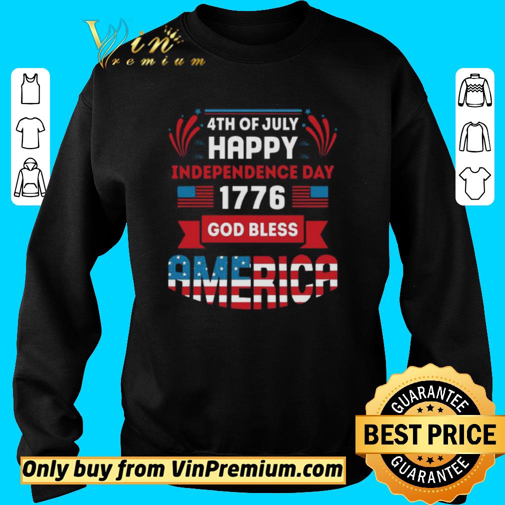 Premium 4th Of July Happy Independence Day 1776 God Bless America Flag shirt