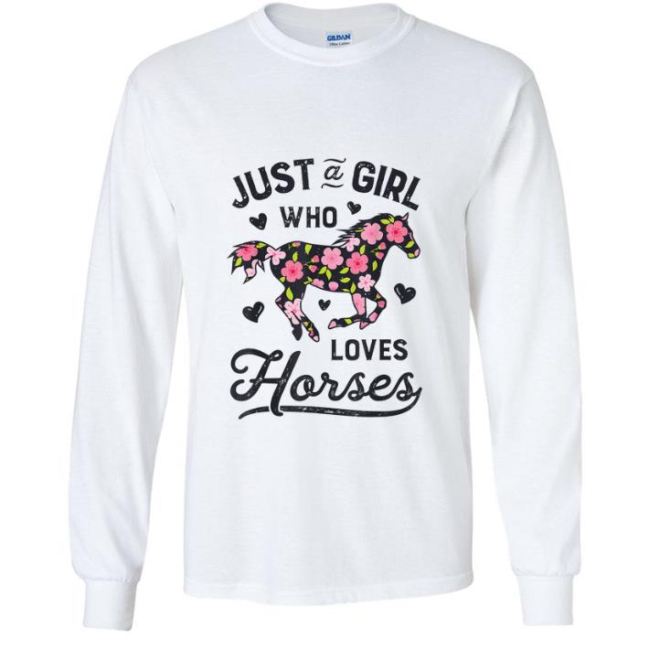 Official Just A Girl Who Loves Horses Flower shirt