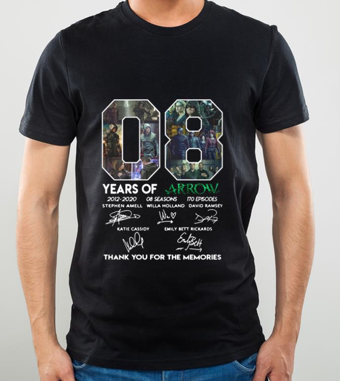 Official 08 Years Of Arrow Signatures Thank You For The Memories shirt