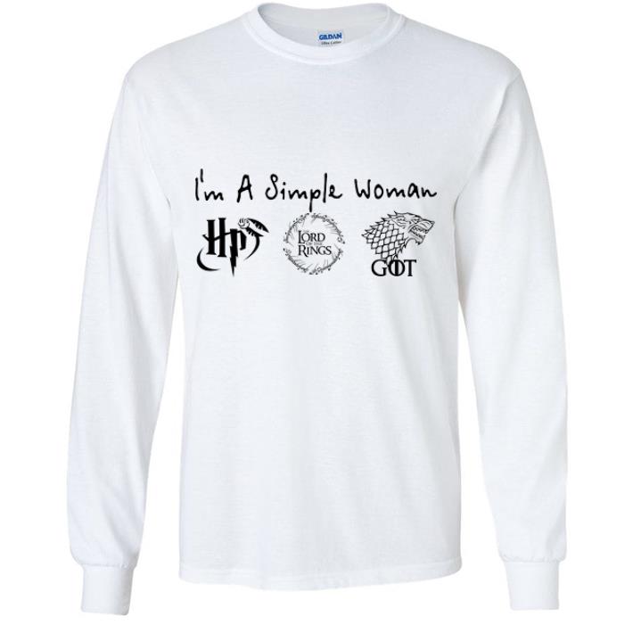 Official I'm A Simple Woman Harry Potter The Lord Of The Rings Game Of Thrones shirt