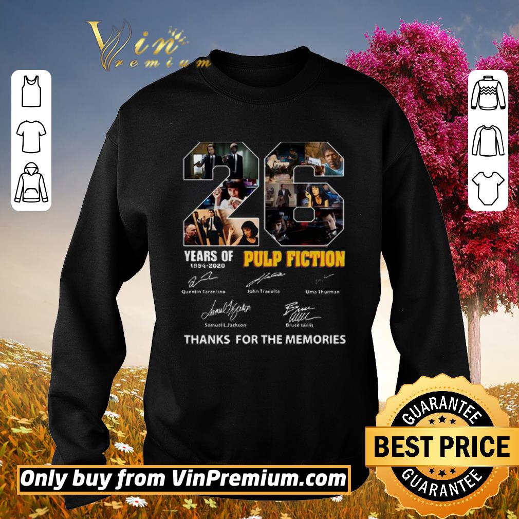 Funny 22 Years Of 1994 2020 Pulp Fiction Thank You For The Memories Signatures shirt