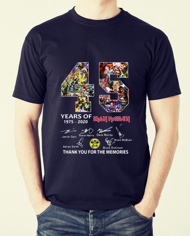 Original 45 Years Of Iron Maiden Signatures Thank You The Memories shirt 1 Original 45 Years Of Iron Maiden Signatures Thank You The Memories shirt 2