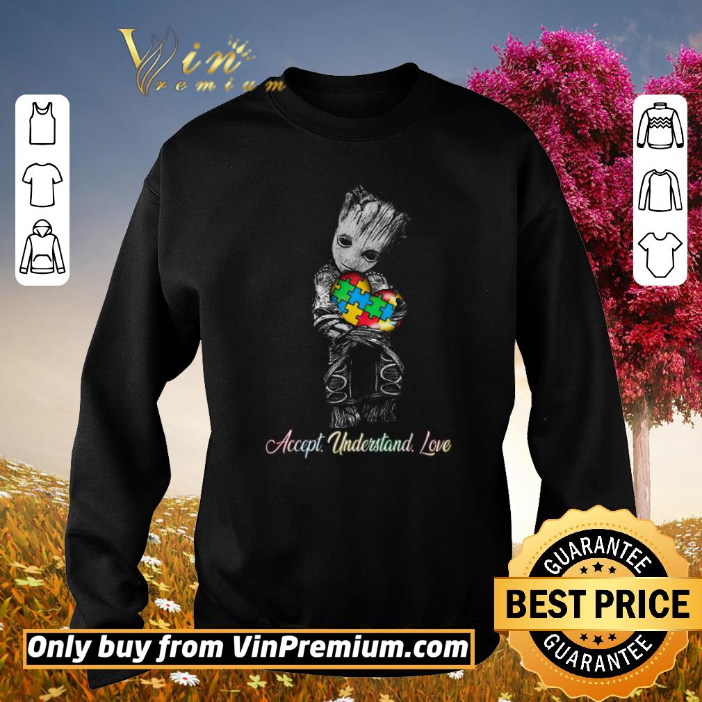 Funny Baby Groot Hug Heart Autism Accept Understand Love shirt 5 Funny Baby Groot Hug Heart Autism Accept Understand Love shirt