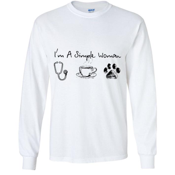 Awesome I’m A Simple Woman Nurse Coffee And Dog shirt