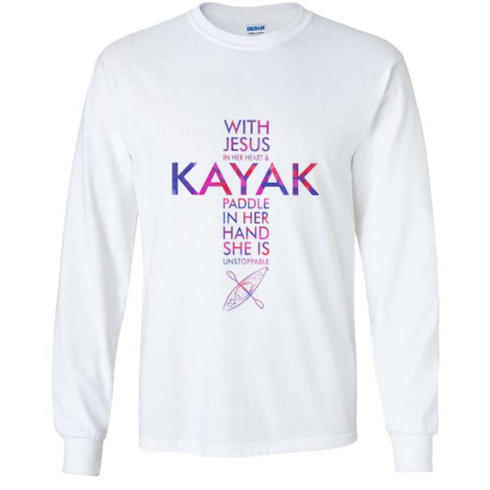 Hot Cross With Jesus In Her Heart And Kayak Paddle In Her Hand shirt