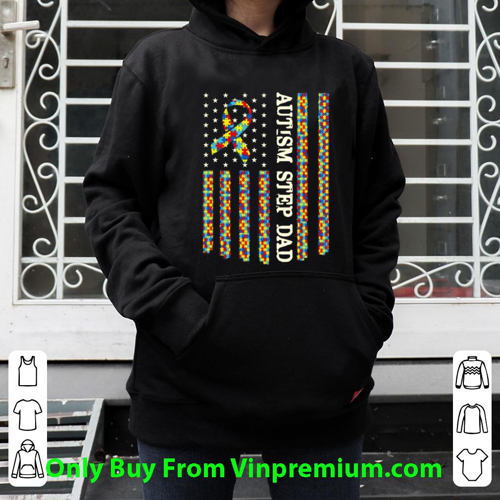 Pretty Autism Awareness Proud Autism Step Dad USA Flag shirt 5 Pretty Autism Awareness Proud Autism Step Dad USA Flag shirt