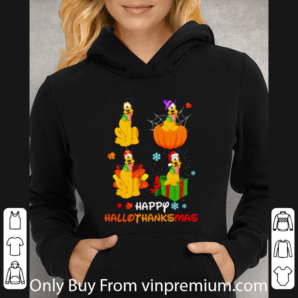 Official Disney Pluto Happy Hallothanksmas Halloween And Christmas shirt