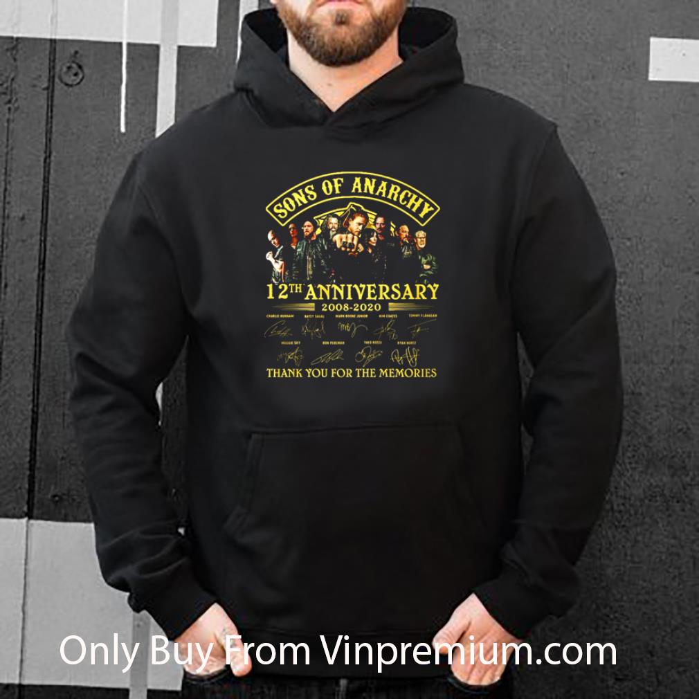 Premium Sons Of Anarchy 12th Anniversary 2008 2020 Thank You For The Memories shirt