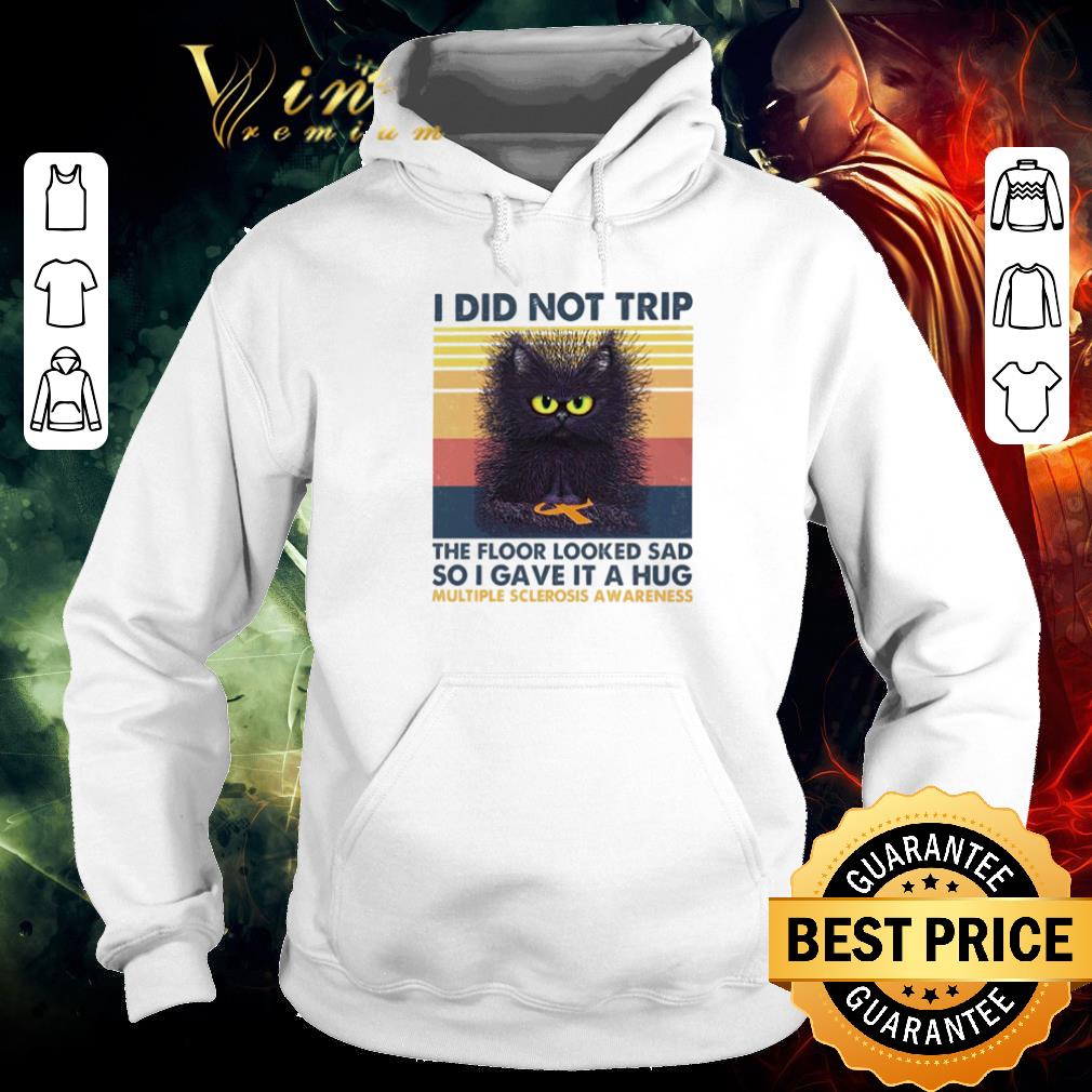 Awesome Black cat I did not trip the floor looked sad so I gave it a hug vintage shirt