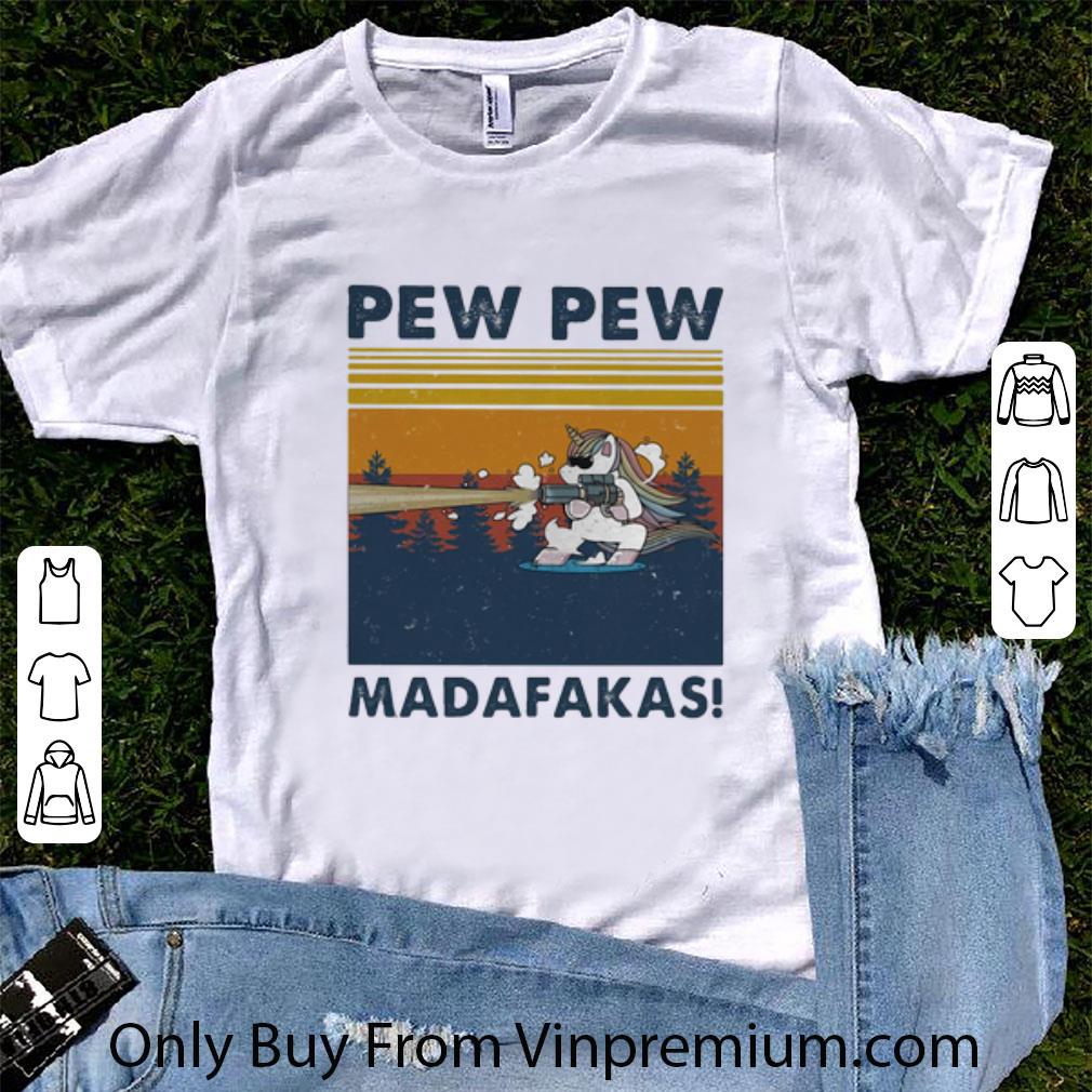 Official Unicorn Gun Pew Pew Madafakas Vintage shirt 1