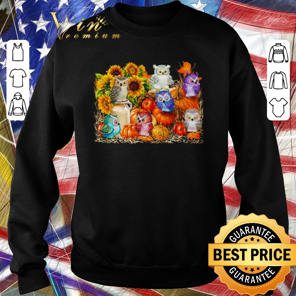 Original Owls Pumpkin Sunflower Halloween shirt