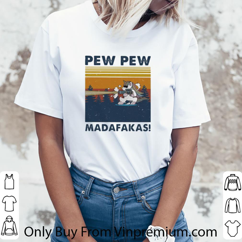 Official Unicorn Gun Pew Pew Madafakas Vintage shirt 3