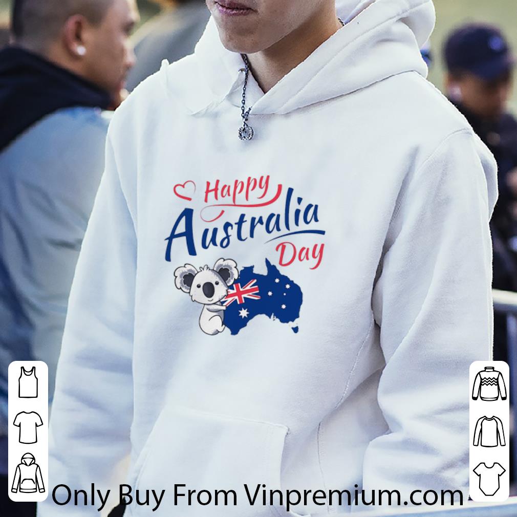 Nice Koala Happy Australia Day Australian Flag shirt