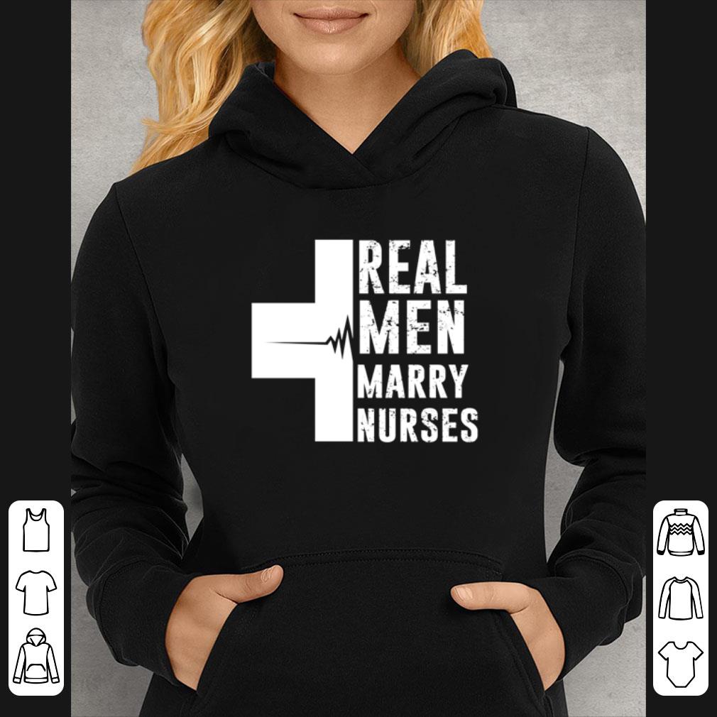 Great Cross Heartbeat Real Men Marry Nurses shirt