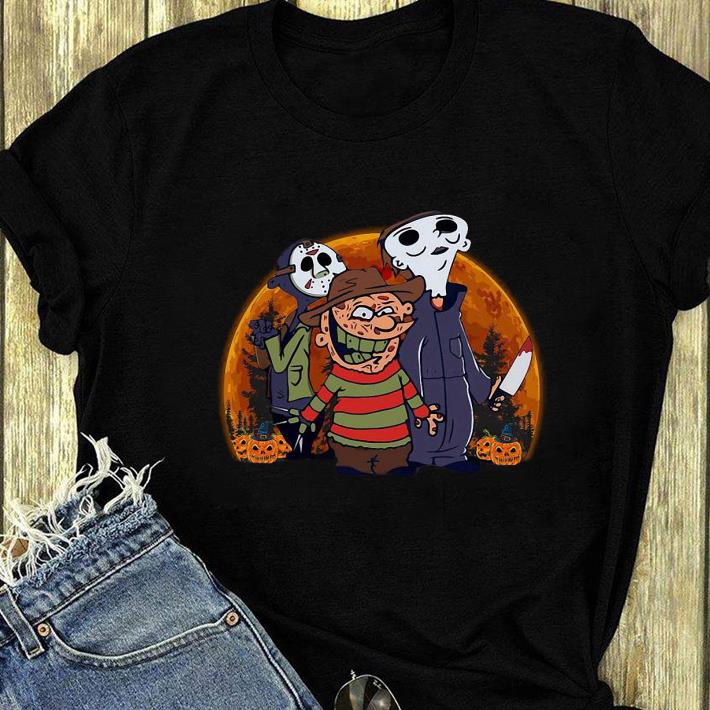 Awesome Halloween Jason Voorhees Freddy Krueger And Michael Myers Pumpkin shirt 5 Awesome Halloween Jason Voorhees Freddy Krueger And Michael Myers Pumpkin shirt