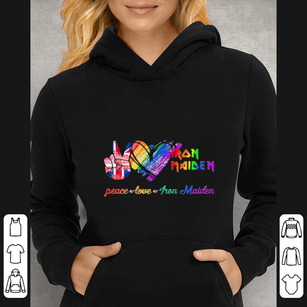 Great Lgbt Peace Love Iron Maiden shirt