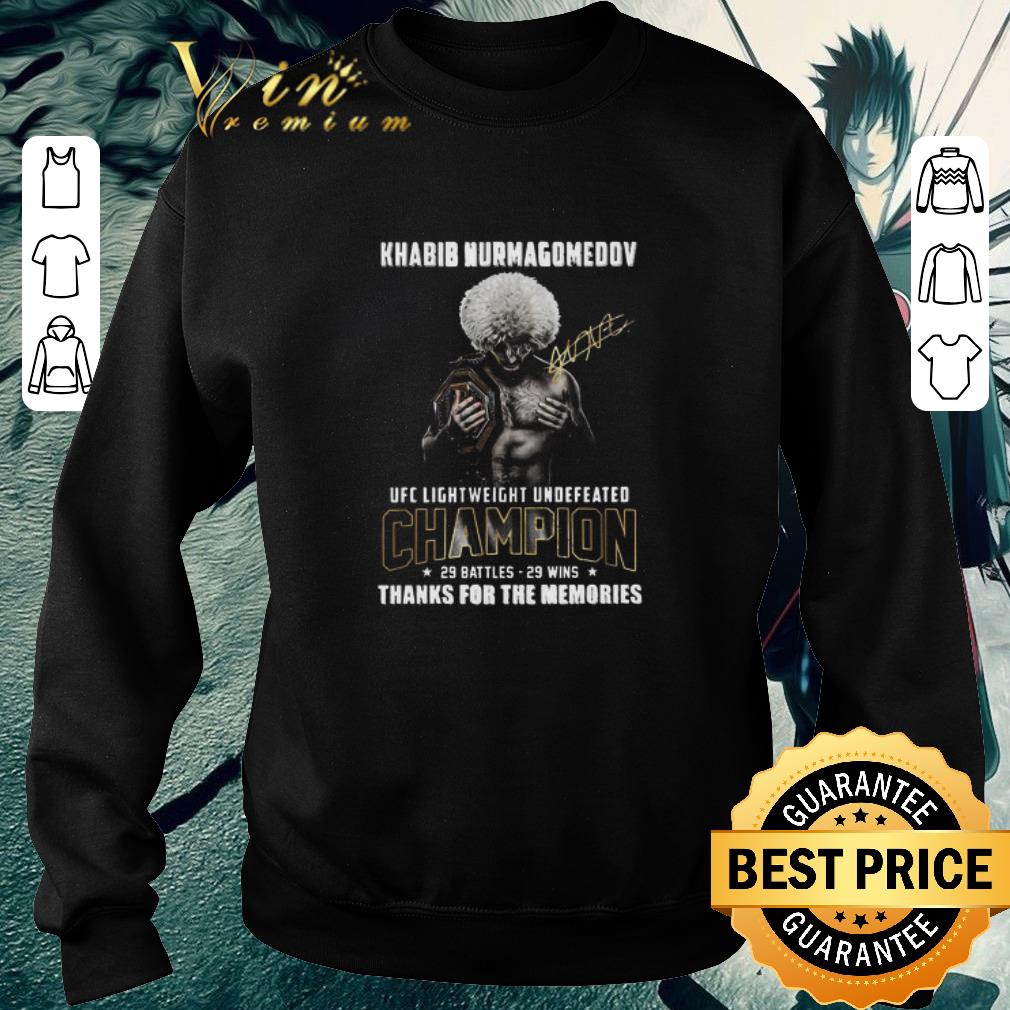 Top Khabib Nurmagomedov Ufc Lightweight Undefeated Champion 29 Battles 29 Wins Thank You For The Memories Signature shirt 5 Top Khabib Nurmagomedov Ufc Lightweight Undefeated Champion 29 Battles 29 Wins Thank You For The Memories Signature shirt