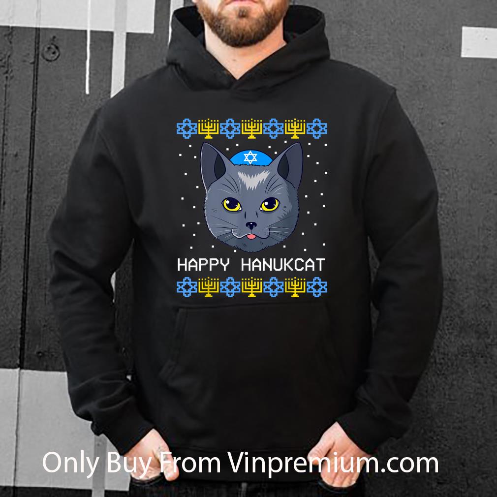 Original Happy Hanukcat Sweater Cat Chanukah Ugly Christmas shirt