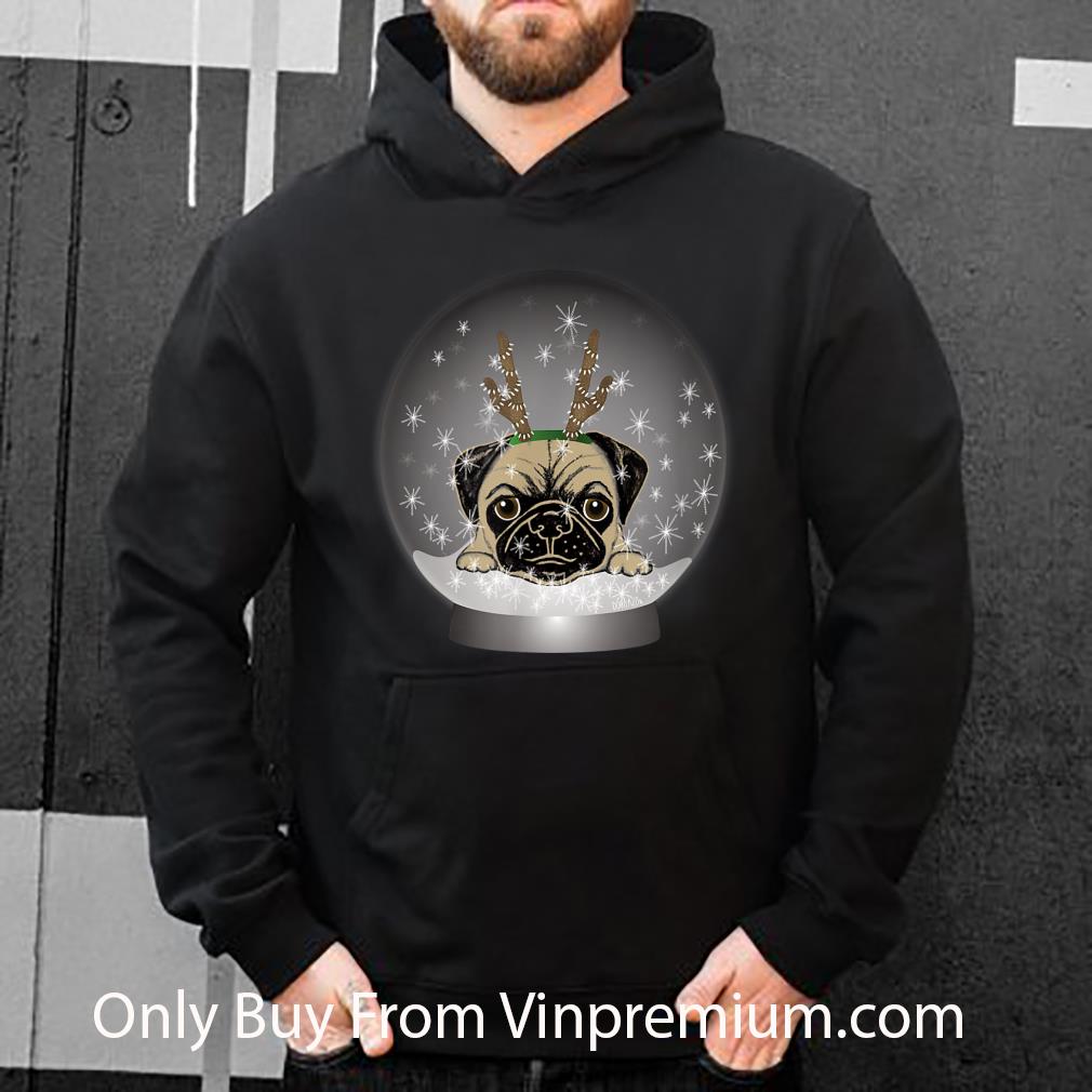 Premium Reindeer Pug In A Snow Globe Christmas shirt