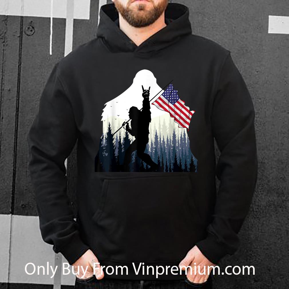 Awesome Bigfoot Rock And Roll American Flag shirt